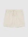 Reiss Stone Linen Blend Drawstring Shorts