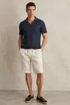 Reiss Stone Linen Drawstring Shorts
