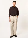 Reiss Stone Monogram Relaxed-fit Belted Trousers In Animal Print