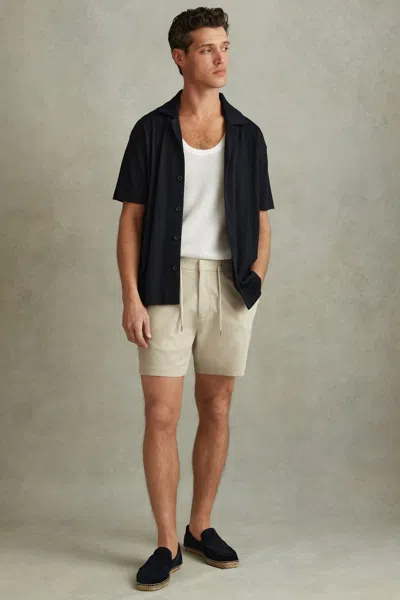 Reiss Stone Textured Drawstring Shorts