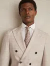 Reiss Stone Oe Belmondo Double-breasted Check Suit Blazer Regular-fit