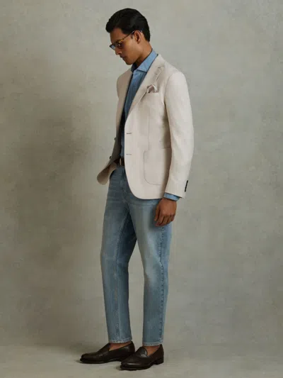 Reiss Men's Cream Single Breasted Blazer