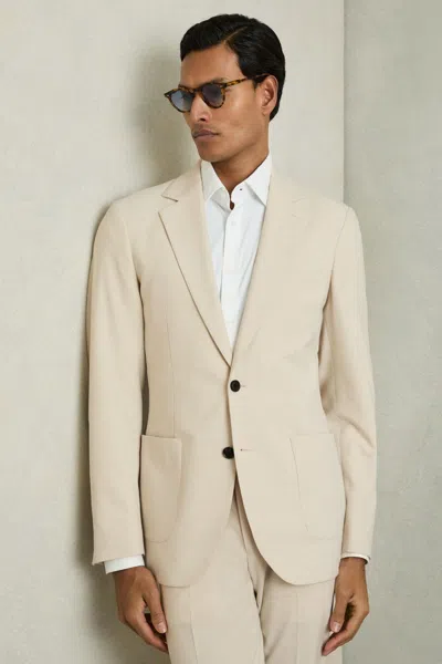 Reiss Stone Single-breasted Stretch Suit Blazer Slim-fit