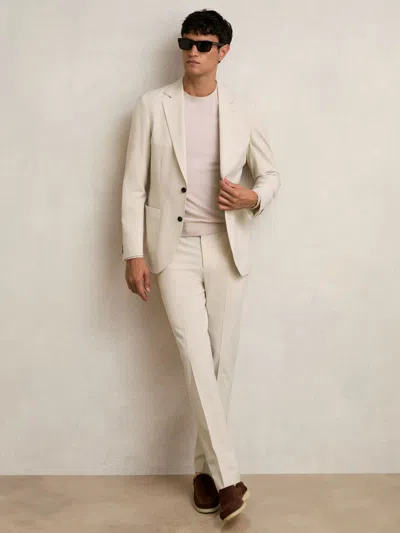 Reiss Stone Slim Fit Internal Drawstring Trousers In Gray
