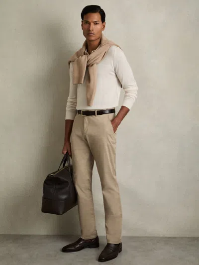 Reiss Stone Slim Fit Washed Cotton Blend Chinos