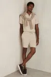 Reiss Stone Textured Drawstring Shorts