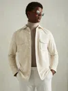 Reiss Stone Tucci Cotton-blend Corduroy Overshirt In White