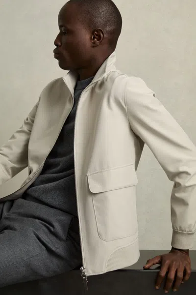 Reiss Stone Rufus Zip-through Funnel-neck Jacket