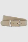Reiss Stone/dark Brown Leather Reversible Belt