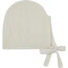 Reiss Storm Chunky Knit Cashmere Beanie With Back Bow In Neutral