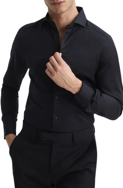 Reiss Storm Cotton Button-up Shirt In Black