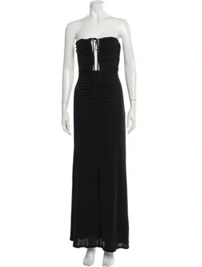 Pre-owned Reiss Strapless Long Dress In Black