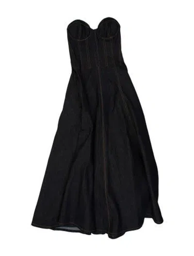 Pre-owned Reiss Strapless Long Dress In Black