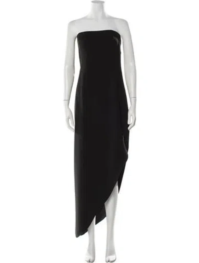 Pre-owned Reiss Strapless Long Dress In Black
