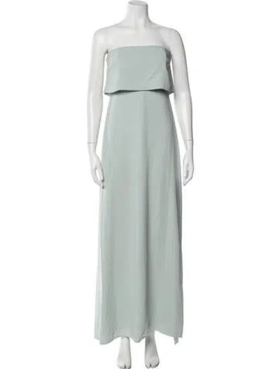 Pre-owned Reiss Strapless Long Dress In Green