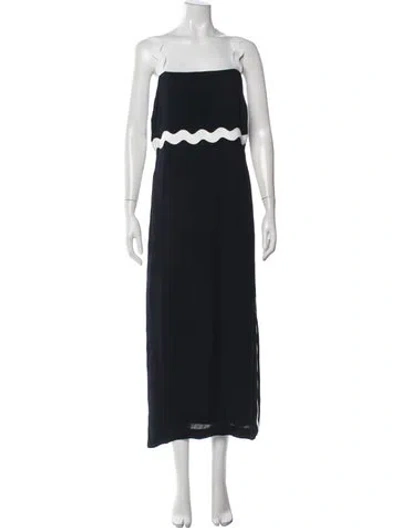 Pre-owned Reiss Strapless Long Dress W/ Tags In Blue