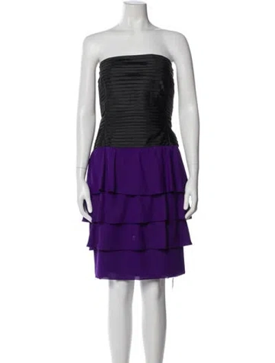 Pre-owned Reiss Strapless Mini Dress In Purple