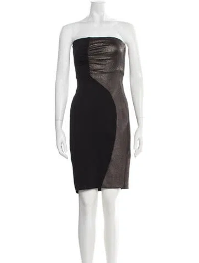 Pre-owned Reiss Strapless Mini Dress W/ Tags In Black