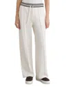 Reiss Stripe Knit Drawstring Jogger Pants In White