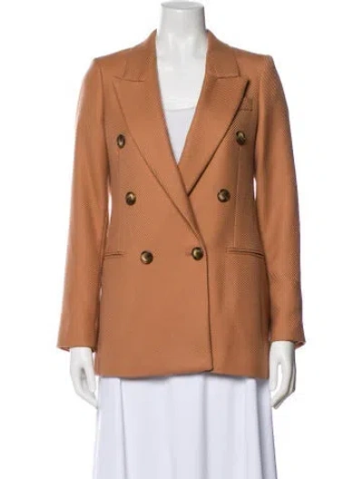 Pre-owned Reiss Striped Blazer In Brown