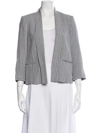 Pre-owned Reiss Striped Blazer In Gray