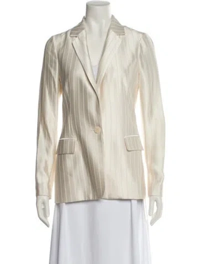 Pre-owned Reiss Striped Blazer In Neutral