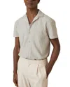 Reiss Tower Textured Stripe Camp Shirt In White/soft Blue