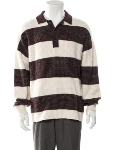 Pre-owned Reiss Striped Collar Polo Sweater In Multi