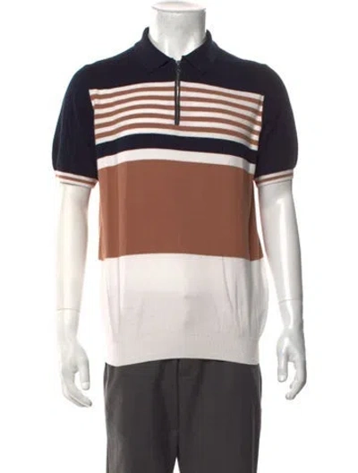 Pre-owned Reiss Striped Collar Polo Sweater In Multicolor