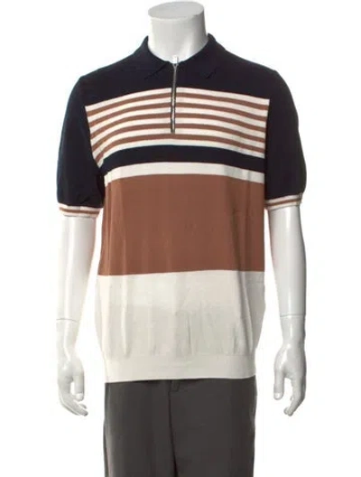 Pre-owned Reiss Striped Collar Polo Sweater In Multicolor