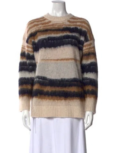 Pre-owned Reiss Striped Crew Neck Sweater In Neutral