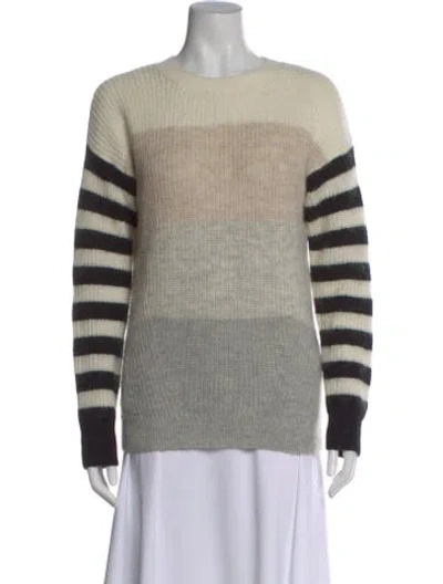 Pre-owned Reiss Striped Crew Neck Sweater In Neutral