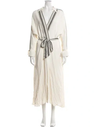 Pre-owned Reiss Striped Long Dress In Neutrals