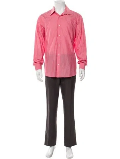 Pre-owned Reiss Striped Long Sleeve Dress Shirt In Pink