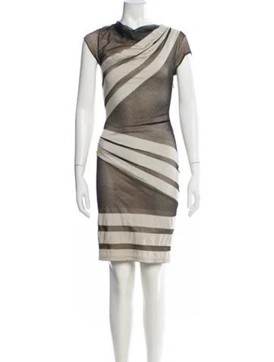 Pre-owned Reiss Striped Mini Dress In Black