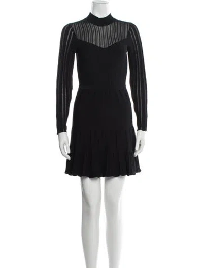 Pre-owned Reiss Striped Mini Dress In Black