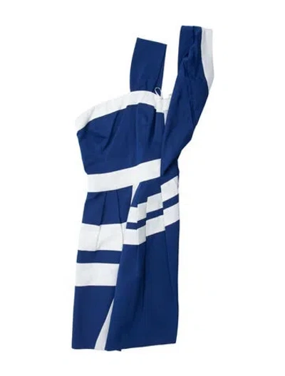 Pre-owned Reiss Striped Mini Dress In Blue