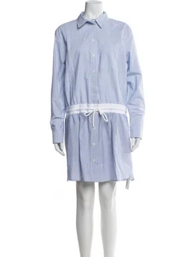Pre-owned Reiss Striped Mini Dress In Blue