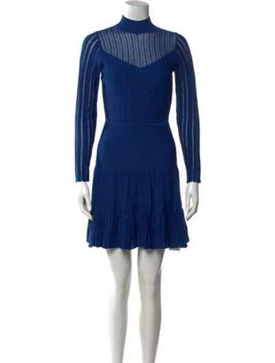 Pre-owned Reiss Striped Mini Dress In Blue