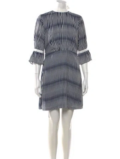 Pre-owned Reiss Striped Mini Dress In Blue