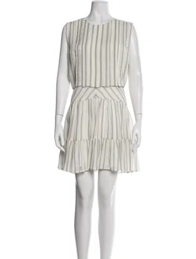Pre-owned Reiss Striped Mini Dress In Gray