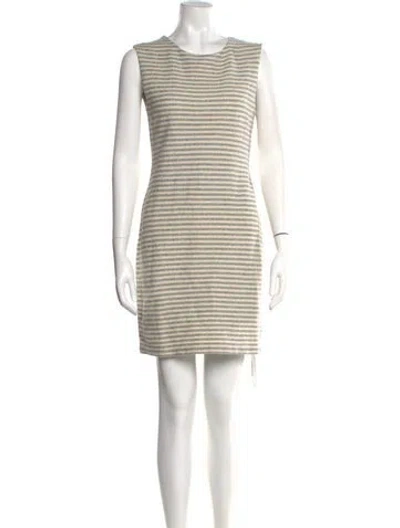 Pre-owned Reiss Striped Mini Dress In Neutral