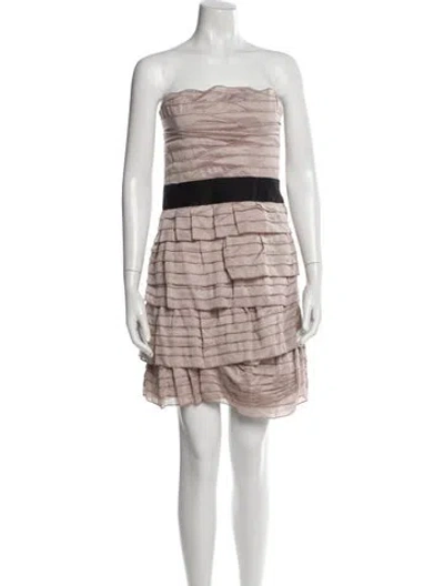 Pre-owned Reiss Striped Mini Dress In Pink