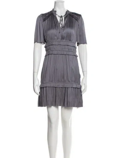 Pre-owned Reiss Striped Mini Dress In Purple