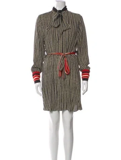 Pre-owned Reiss Striped Mini Dress W/ Tags In Neutral