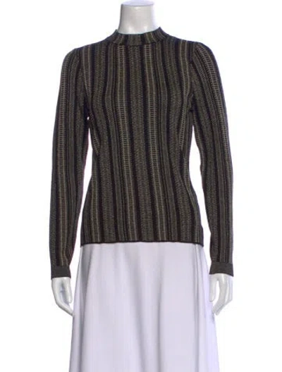Pre-owned Reiss Striped Mock Neck Sweater In Multi