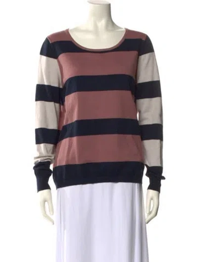 Pre-owned Reiss Striped Scoop Neck Sweater In Blue