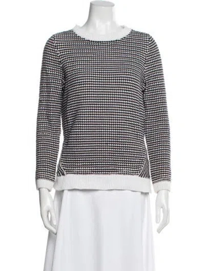 Pre-owned Reiss Striped Scoop Neck Sweater In White