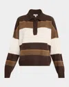 Reiss Womens Chocolate Cream Simmy Striped Wool And Cashmere Jumper Xs In Brown