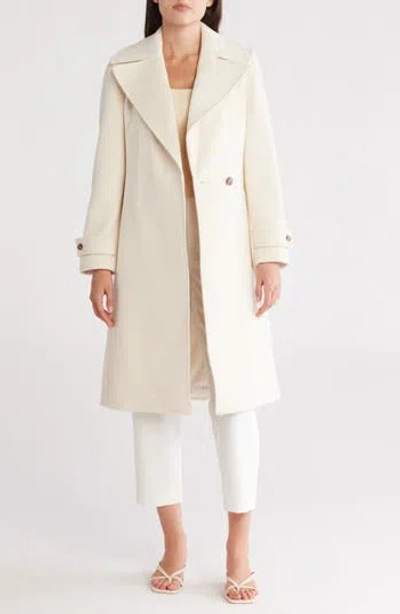 Reiss Structured Wool Blend Coat In Sand